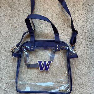 University of Washington Clear Stadium Tote Bag Quality with Purple  Accents
